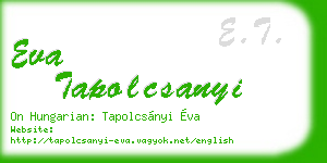 eva tapolcsanyi business card